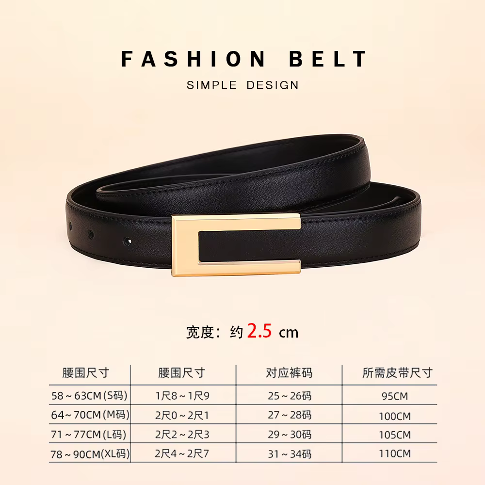 Ceinture en cuir véritable pour femme