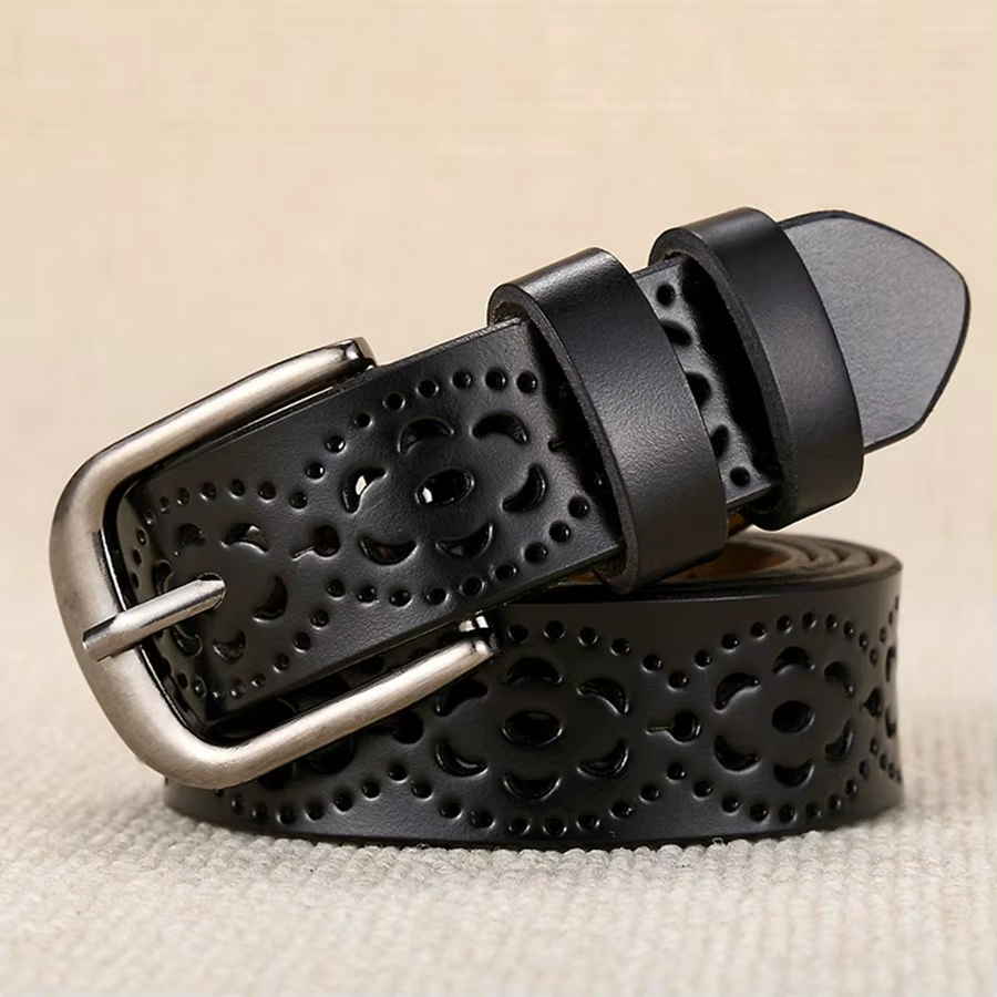Ceinture en cuir véritable pour femme