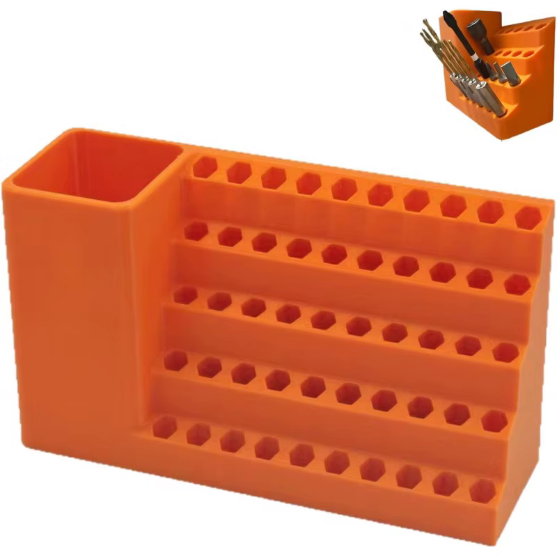 Boîte de rangement d'embouts de tournevis hexagonal à 50 trous, support d'embout de tournevis à percussion de 1/4 pouces, boîte à outils Durable pour le bricolage et l'atelier