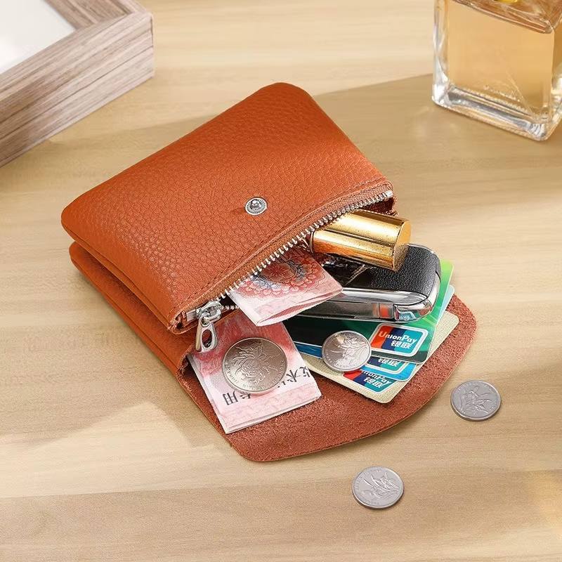 Portefeuilles courts en cuir pour pièces de monnaie