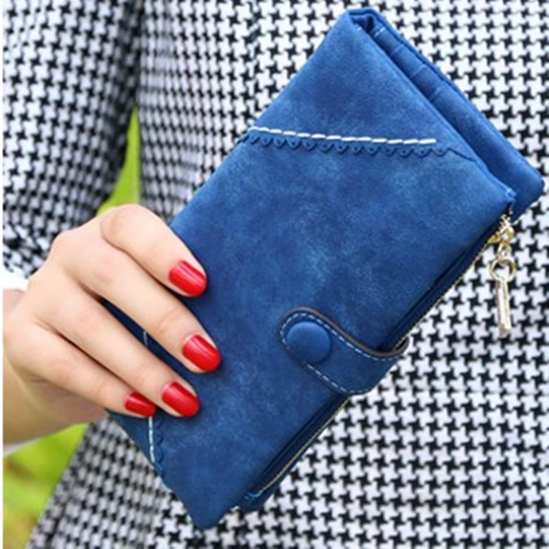 Pochette longue d'un hectare en cuir PU pour femme