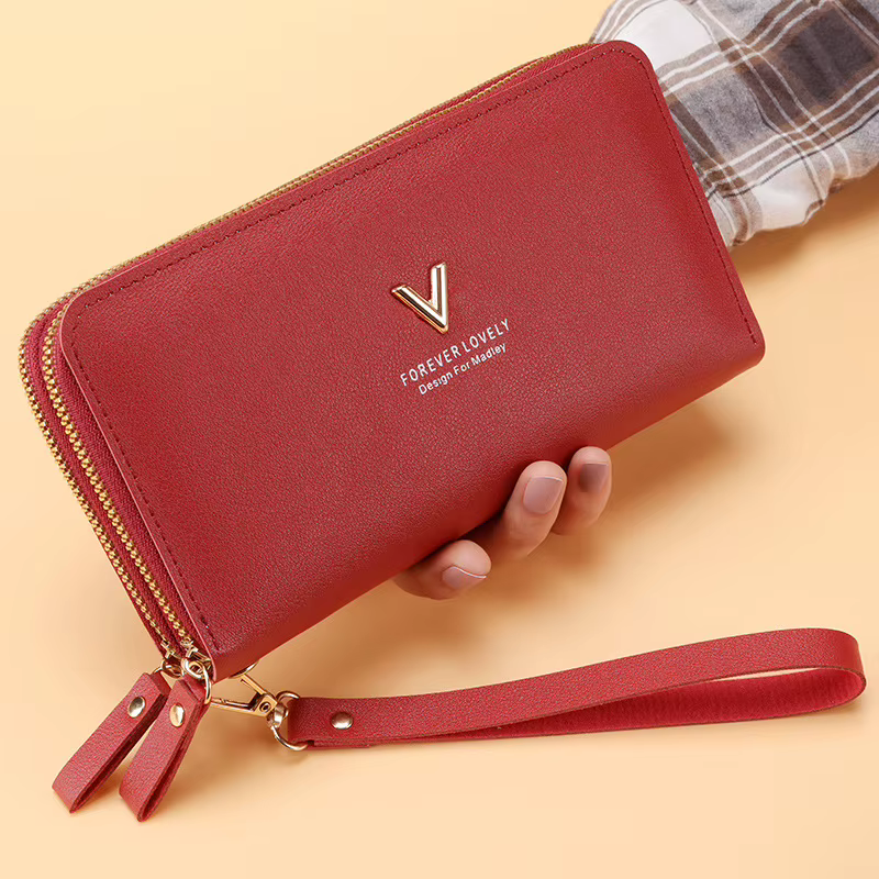 Portefeuille Long en cuir Pu pour femmes