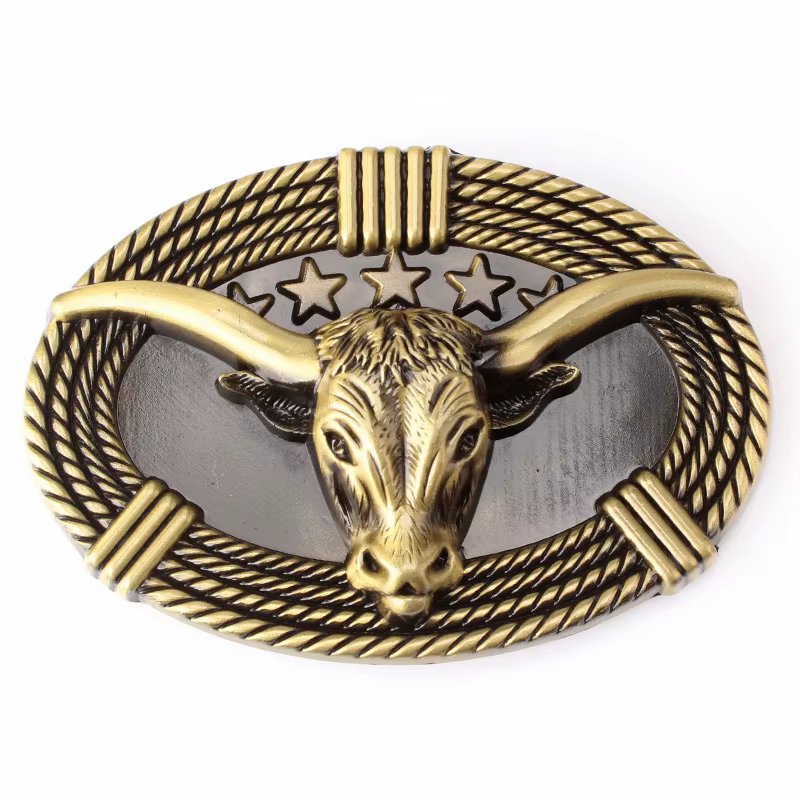 Boucle de ceinture tête de taureau