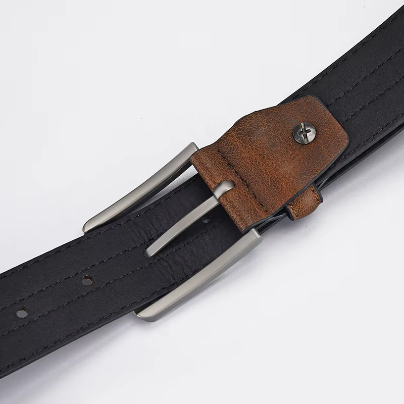 Ceinture à boucle en alliage de Grain de marbre pour hommes