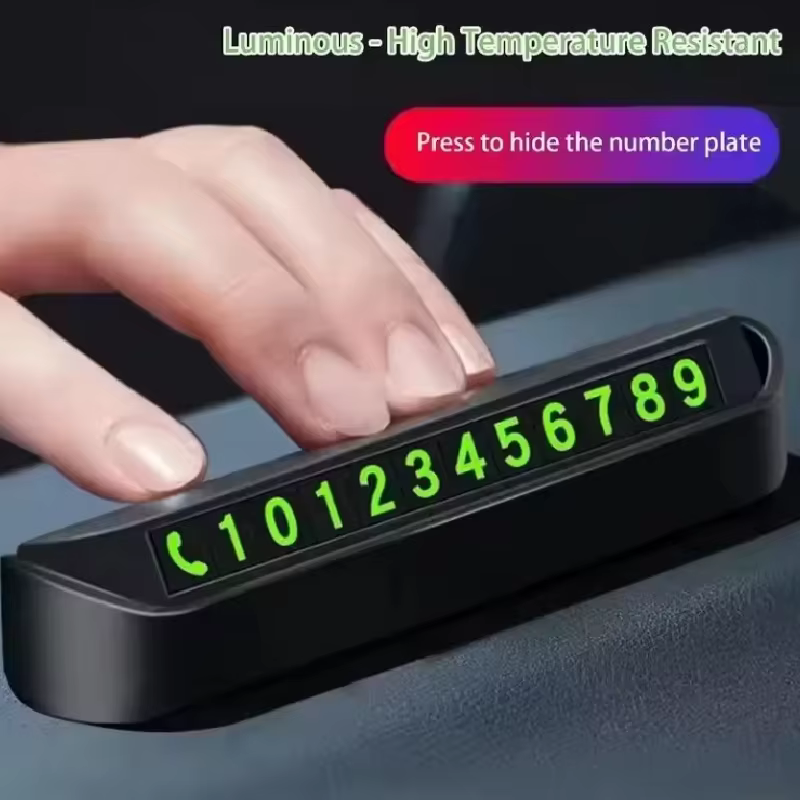 Carte de stationnement temporaire pour automobile avec numéro de téléphone