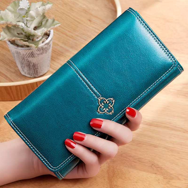 Portefeuille en cuir femme luxe longs portefeuilles mode femmes sacs à main