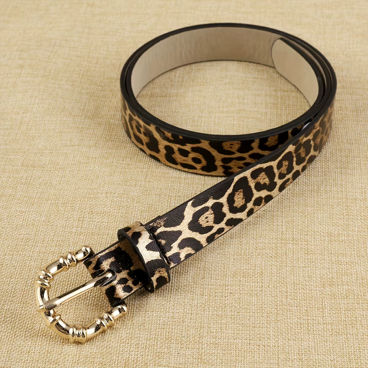 1 ceinture en PU à imprimé léopard pour femme
