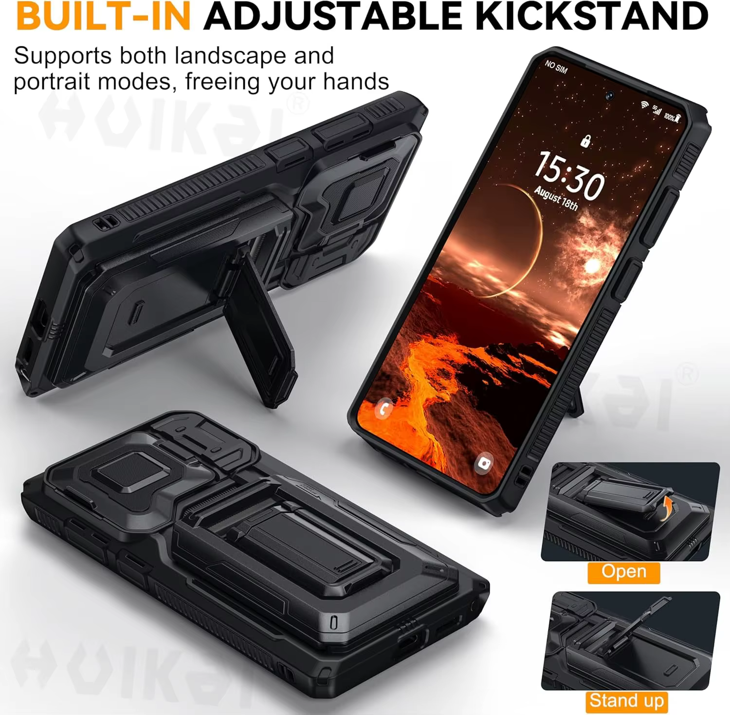 Étui pour Samsung Galaxy S26 Ultra Galaxy S25 Ultra, portefeuille avec porte-cartes coulissant, support, protection de l'appareil photo, étuis de qualité militaire