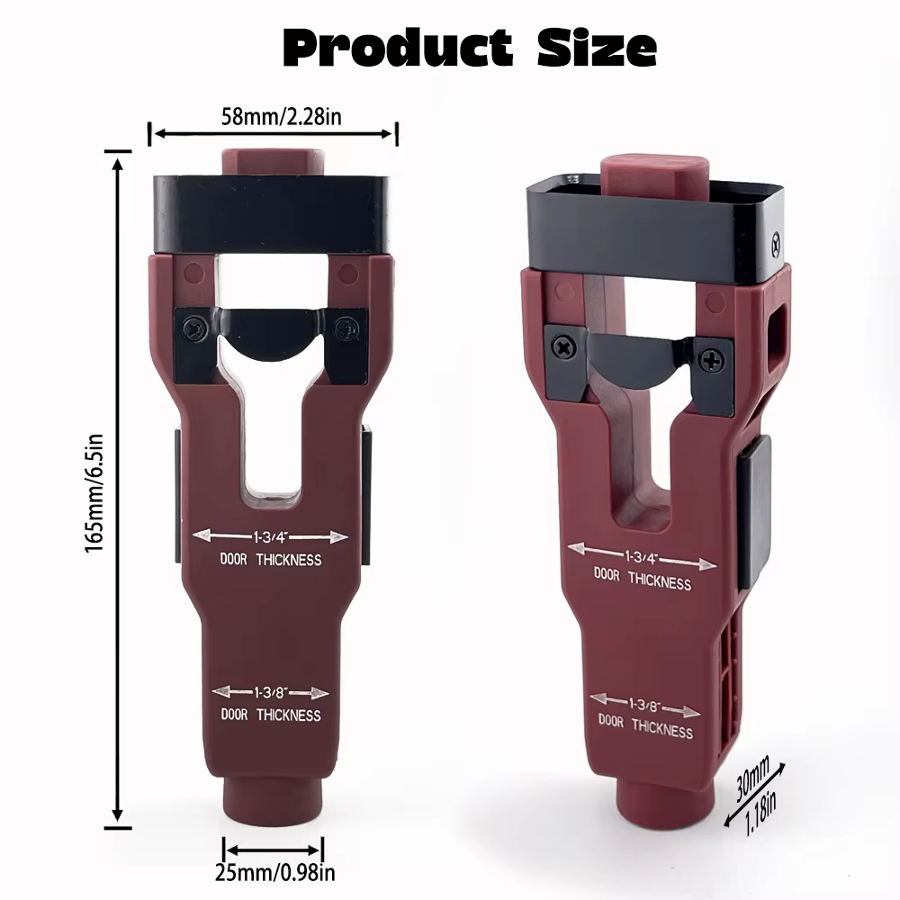 Kit d'installation de loquet de porte sérigraphié pour portes en bois de 1-3/8' ou 1-3/4' d'épaisseur – Outil de mortaise pour loquet de porte