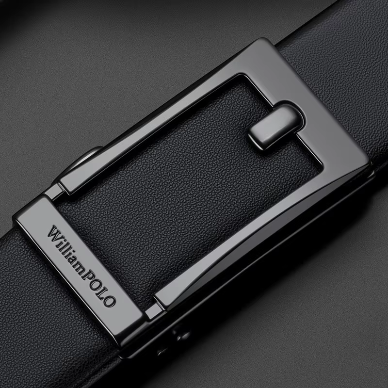 Ceinture en cuir à boucle automatique pour hommes