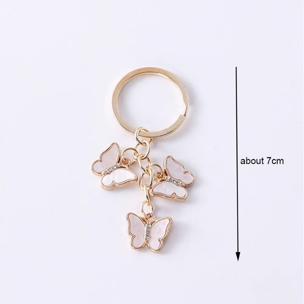 Porte-clés papillon en biscuits exquis pour femme, porte-clés insectes en émail mignon, pendentif pour sac à main, ornements, cadeaux pour amis