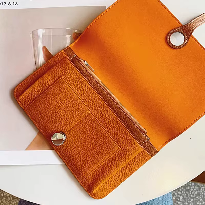 100% cuir véritable femme Long portefeuille marque de luxe nom personnalisé peau de vache porte-carte mode dame Zip porte-monnaie mince pochette cadeau
