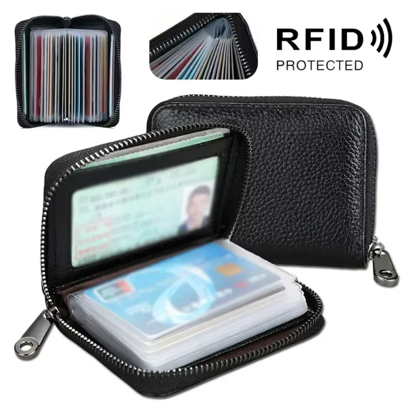Porte-carte de visite portefeuille hommes carte bancaire/carte d'identité/porte-carte de crédit 22 Bits carte portefeuille RFID blocage protéger étui porte-monnaie