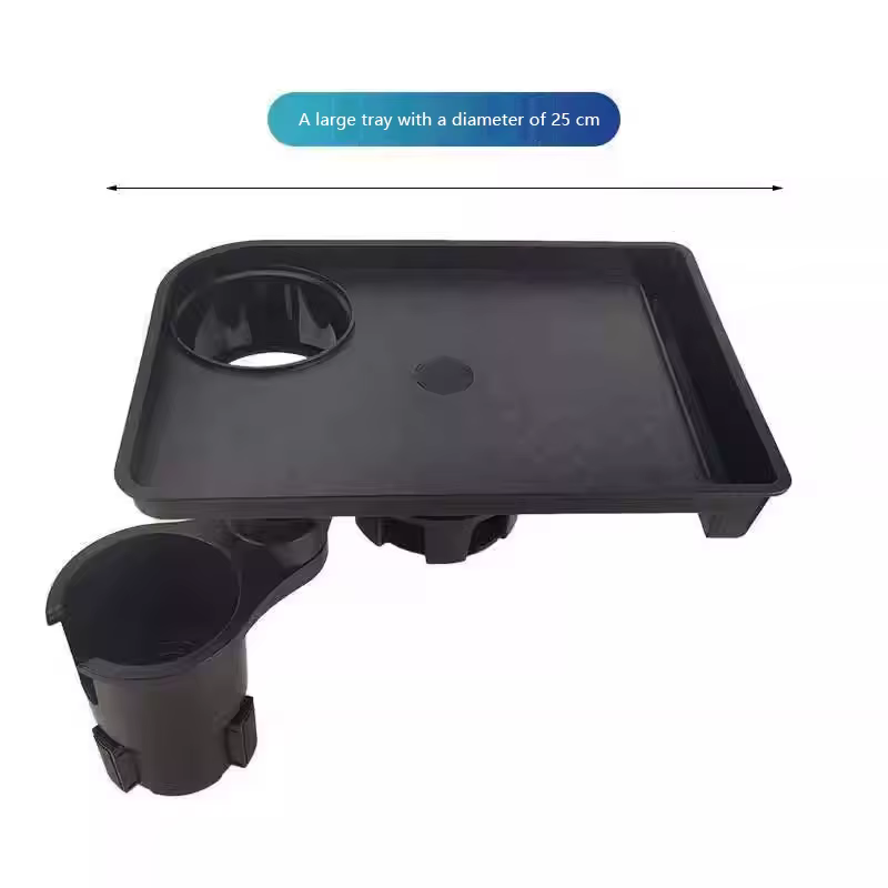 Plateau porte-gobelets pour voiture avec double porte-gobelets, plateau repas pour voiture, plateau alimentaire portable, porte-boissons réglable