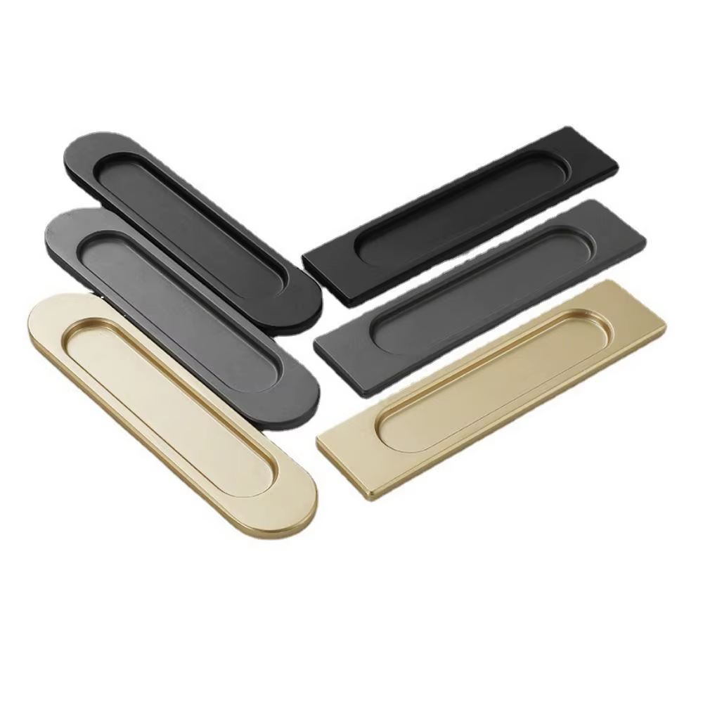 Poignée auto-adhésive sans perçage, Double face, noir/gris/or, poignée de porte coulissante en alliage d'aluminium, bouton de porte en verre pour meubles