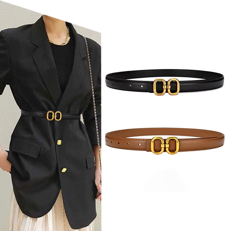 Ceinture marron d'été avec pantalon western finement assressenti