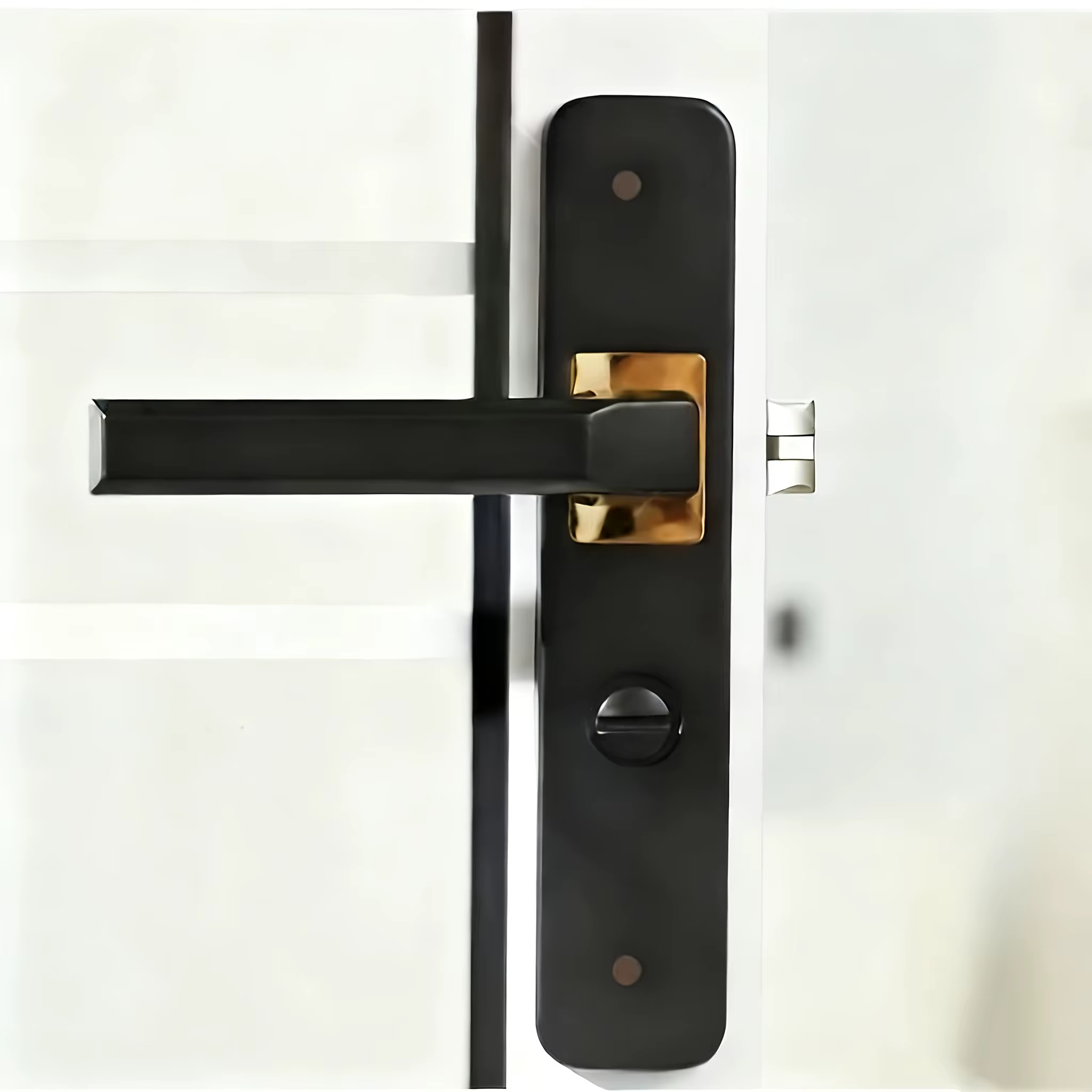 1 serrure de porte en alliage d'aluminium avec 2 poignées // Convient aux portes de salle de bain, de cuisine/chambre à coucher et de pièce