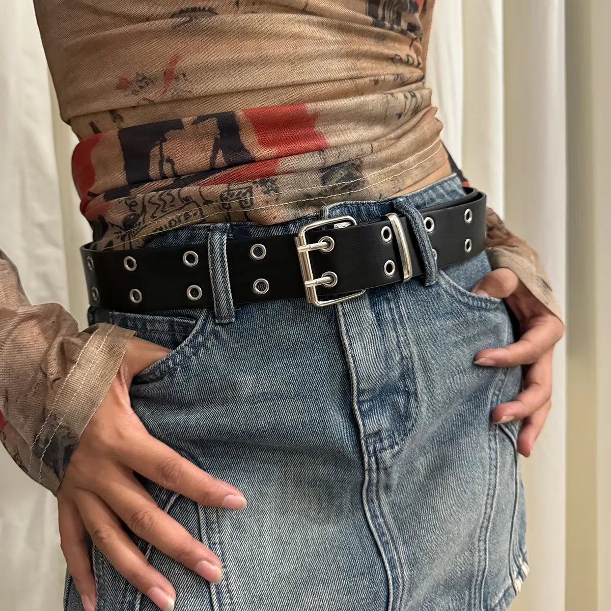 Ceinture femme grande taille Double trou hommes