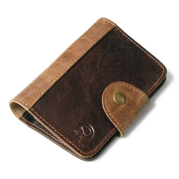 Porte-cartes en cuir véritable pour hommes
