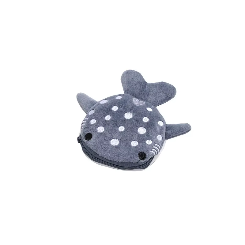 Nouveau porte-monnaie en peluche requin de dessin animé