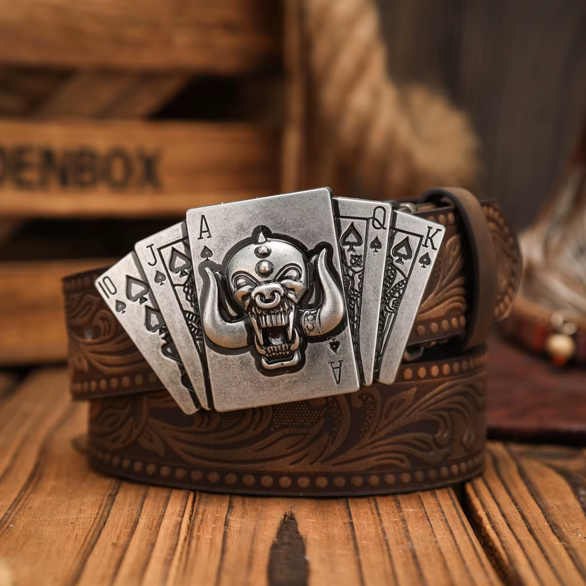Ceinture en PU à boucle western