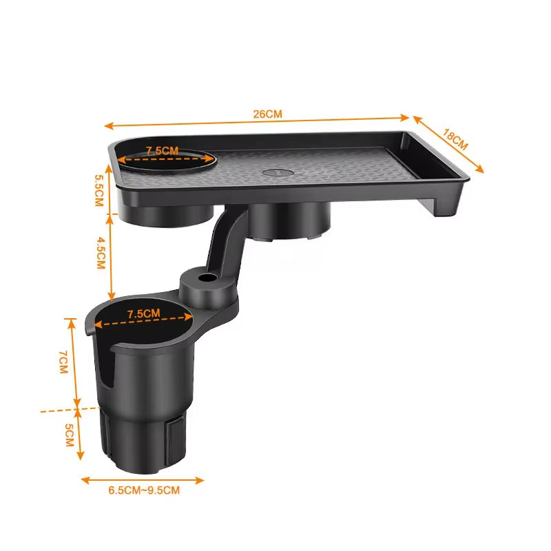 Plateau porte-gobelet universel pour voiture, avec double porte-gobelet, Table organisée, plateau alimentaire pour voiture, support de boisson Portable et réglable