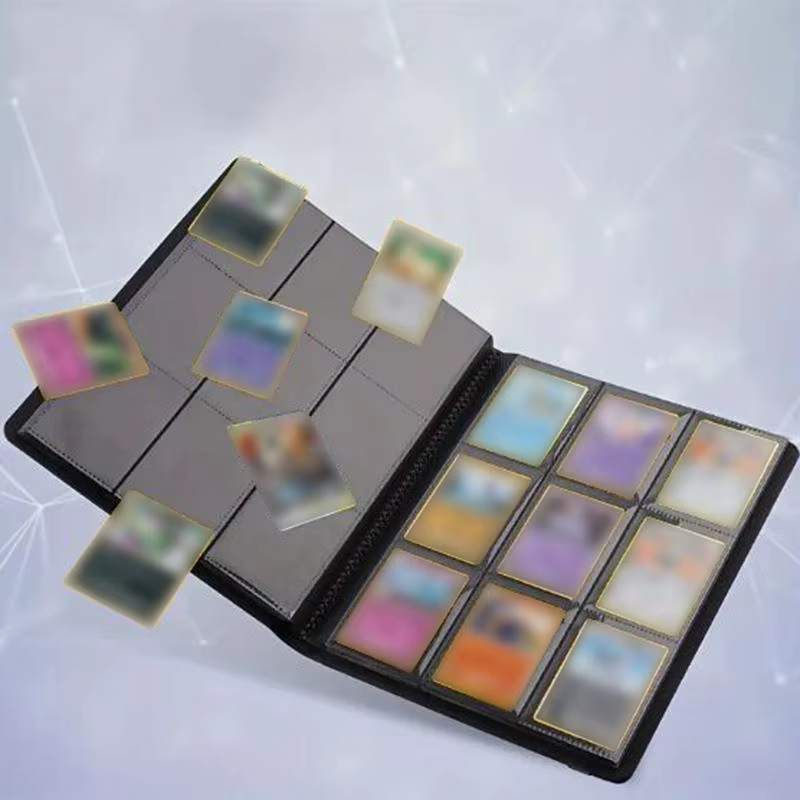 Album de rangement pour cartes à collectionner, 160/360/480 cartes, avec 4/9/12 compartiments, grande capacité, type carnet