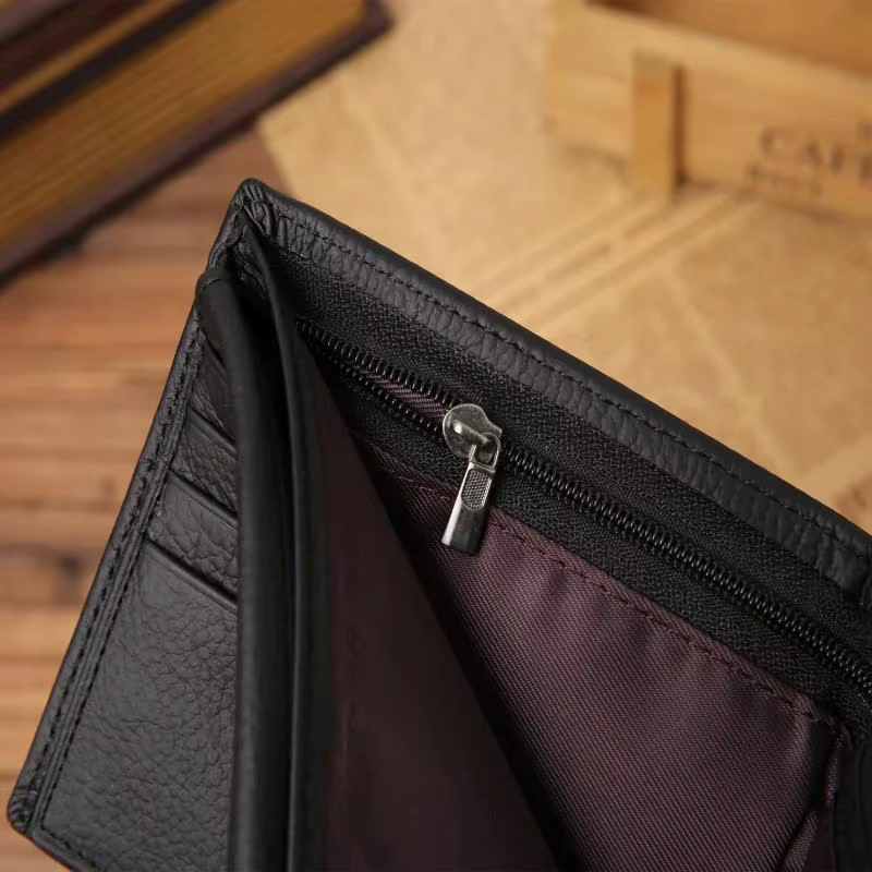 Nouveaux hommes portefeuilles produit Premium véritable peau de vache pour Homme court noir Walet Portefeuille