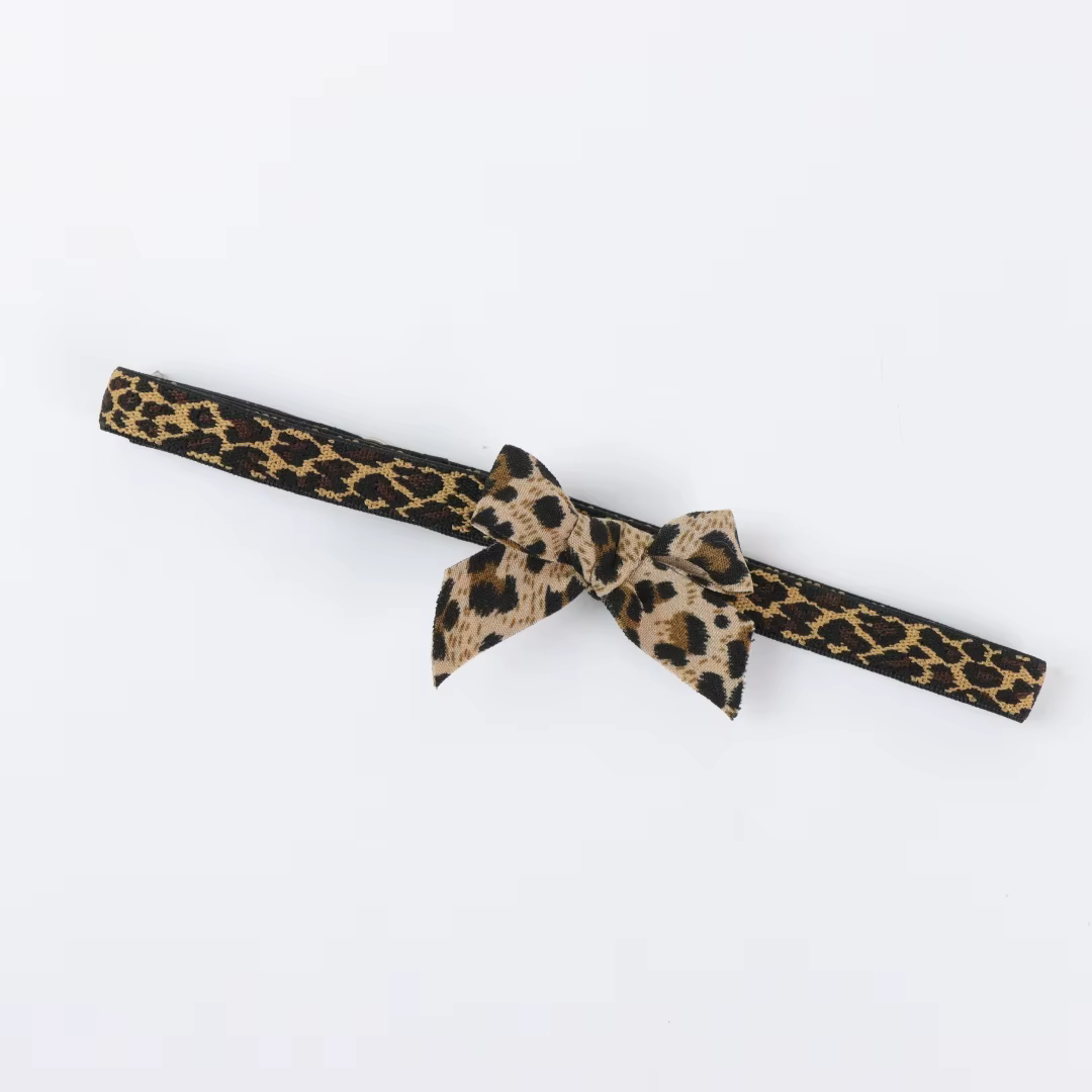 Ceinture de jarret à imprimé léopard avec nœud – Anneau de jambe élastique pour lingerie