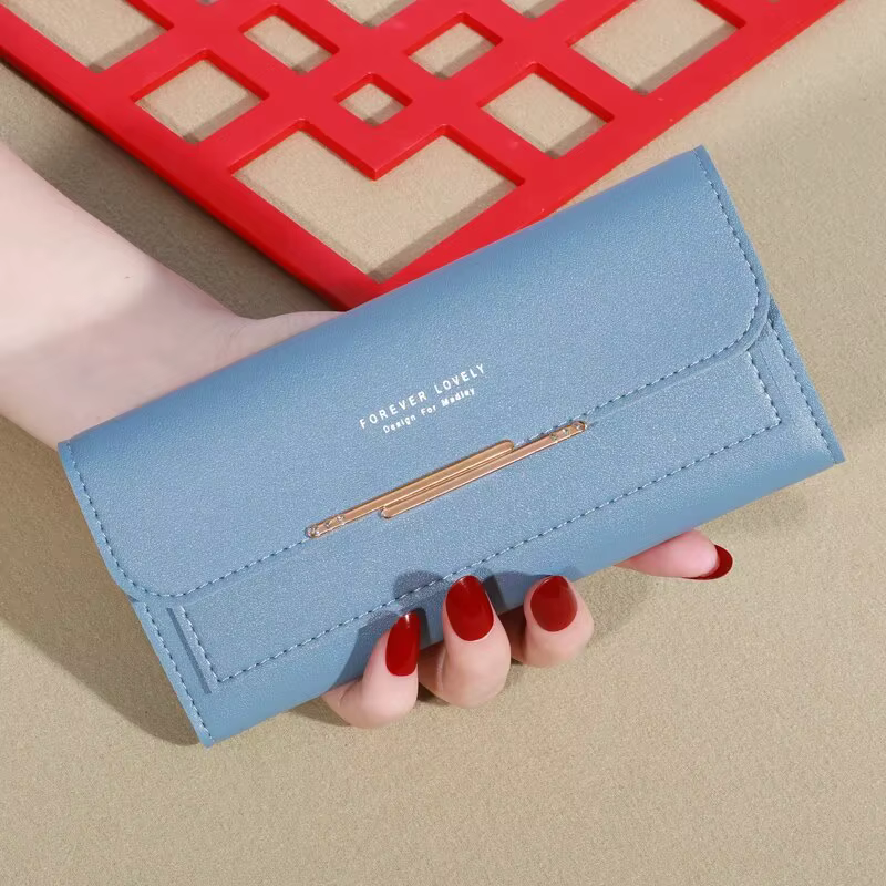 Portefeuille Long pliable en métal pour femmes