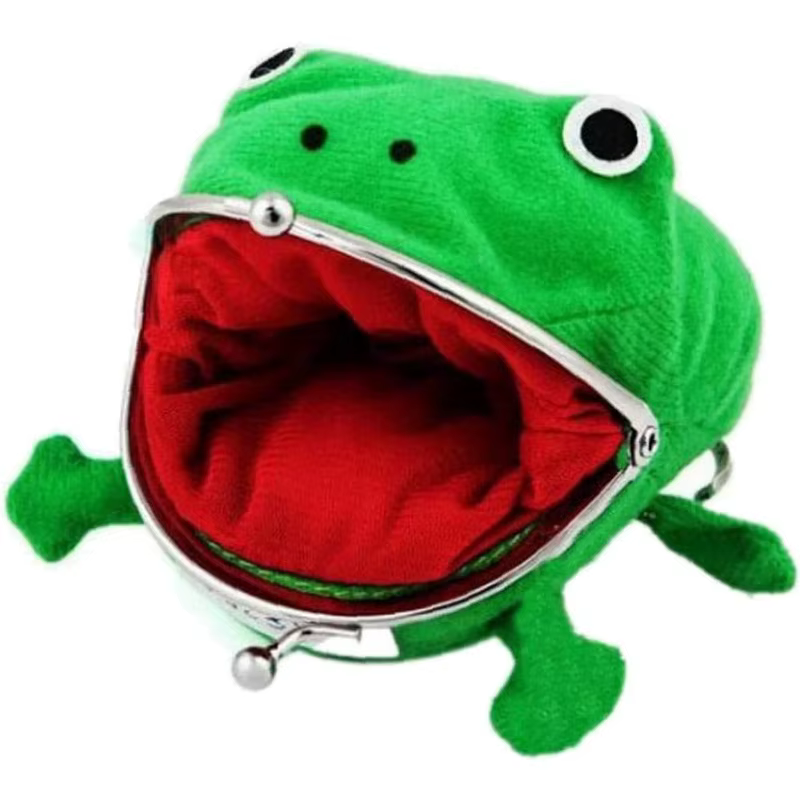 Porte-monnaie en peluche grenouille