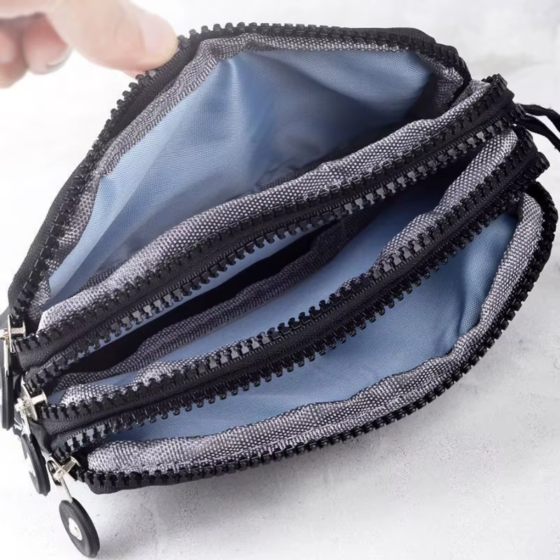 3 fermetures éclair femmes portefeuille toile tissu dame sacs à main