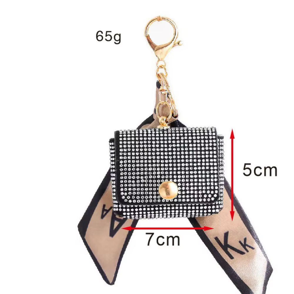 Mini porte-monnaie en diamant brillant avec rabat