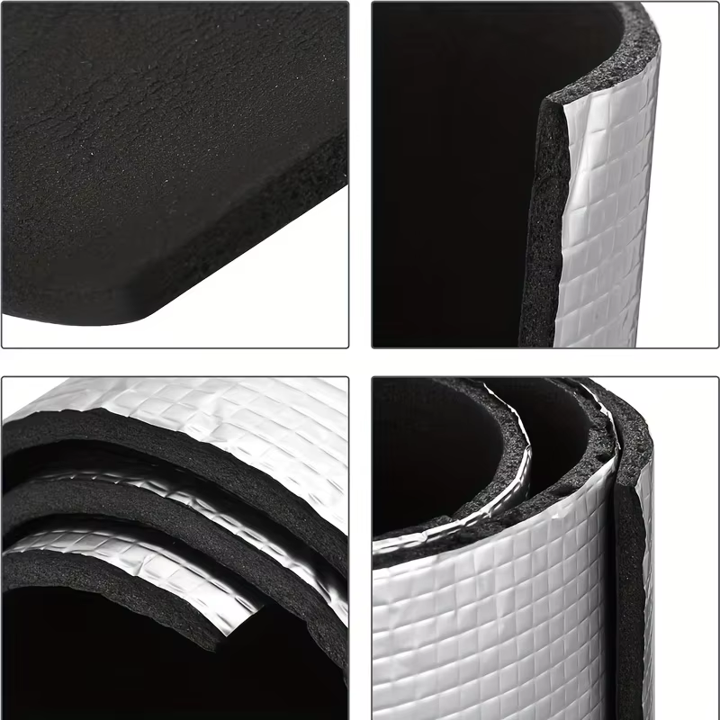 Rouleau d'isolation en aluminium auto-adhésif, résistant à la chaleur, insonorisant et réducteur de bruit pour voiture, camping-car, mousse pour sol, toit, isolation de tuyaux