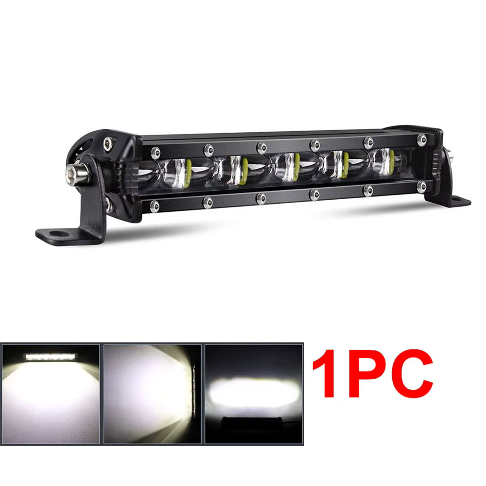 Barre lumineuse LED 6D 8 pouces 14 pouces 20 pouces barre LED tout-terrain pour camion Lada 4x4 SUV ATV Niva blanc jaune conduite automatique LED antibrouillard