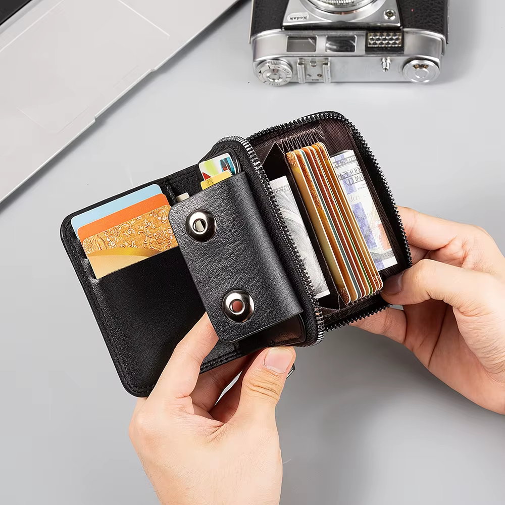 Portefeuille court rétro de luxe pour hommes