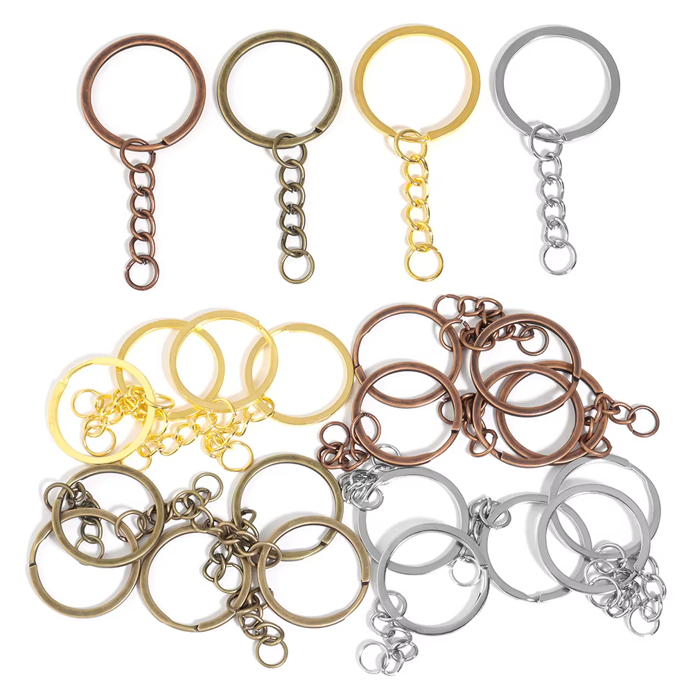 JORound Split Keyfob Porte-clés avec anneau diabétique pour porte-clés, bijoux de bricolage, accessoires exécutifs, 5 ensembles par lot, 20 ensembles par lot