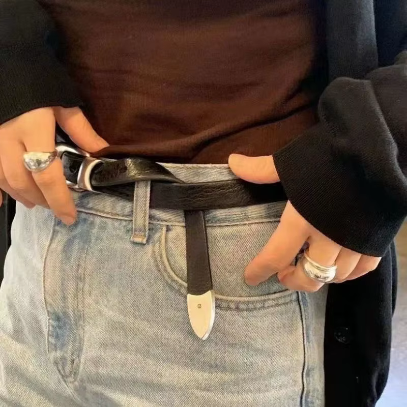 Ceinture rétro haut de gamme noire y2k 2026