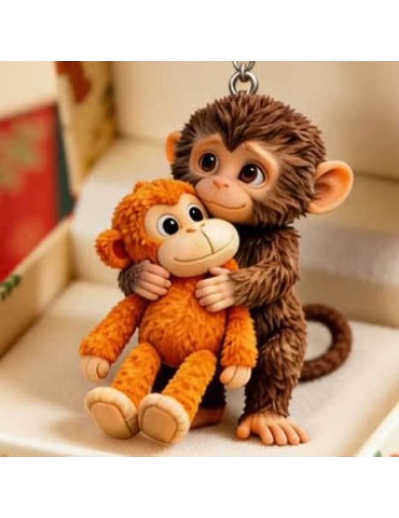 Porte-clés singe 2D amusant