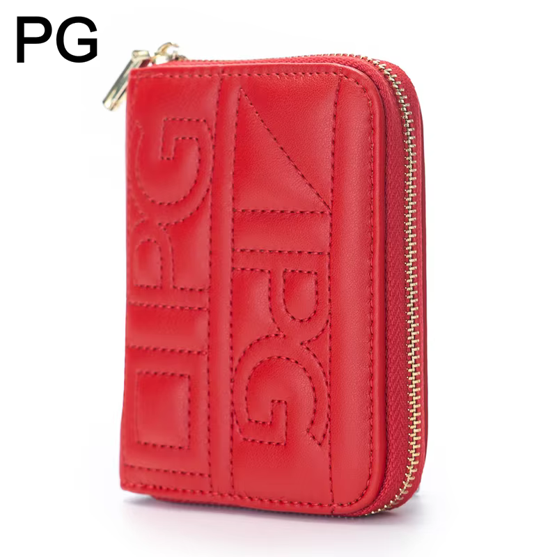 Portefeuille court matelassé à fermeture éclair PG pour femme