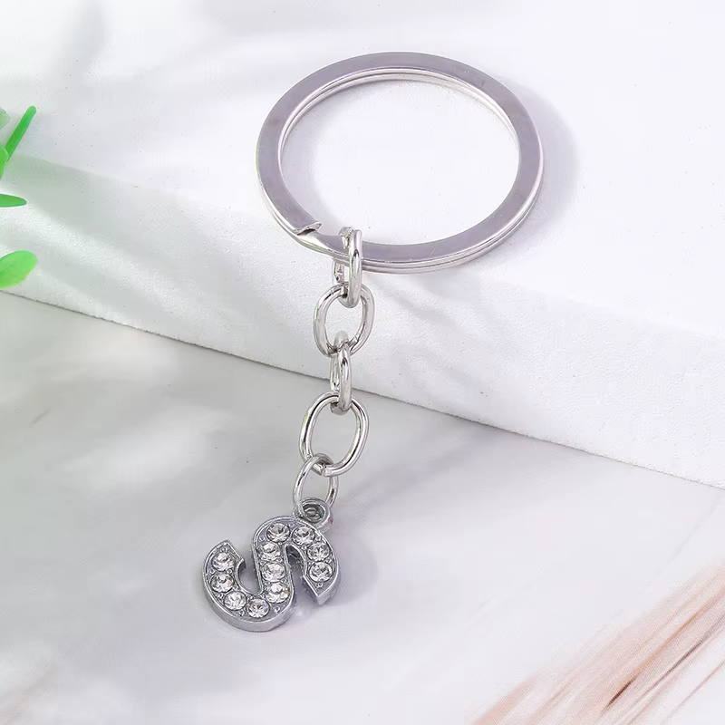 Mode Initiale 26 Lettres A-Z Alphabet Porte-clés Strass