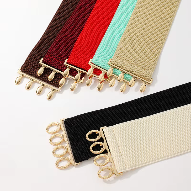 Ceinture large élastique réglable pour femmes avec jupe assortie – Conception de boucle simple, élégante et polyvalente, ceinture corset qui soulève la taille