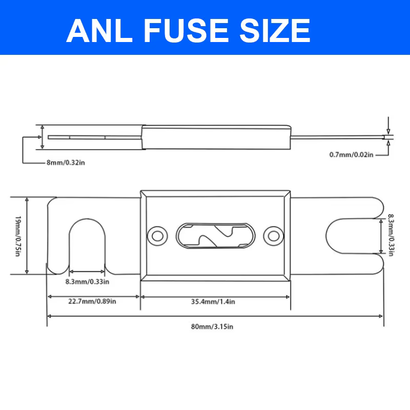 ANL – porte-fusible Audio de voiture en ligne 12V, avec Base transparente et couvercle pour système vidéo de camion automobile