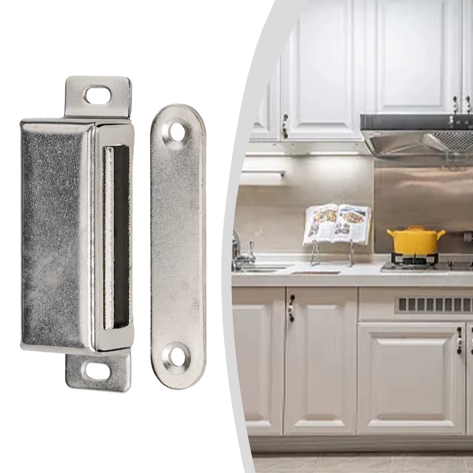 Loquet magnétique pour porte, serrure d'armoire robuste, loquet de cuisine avec vis, quincaillerie pour meubles