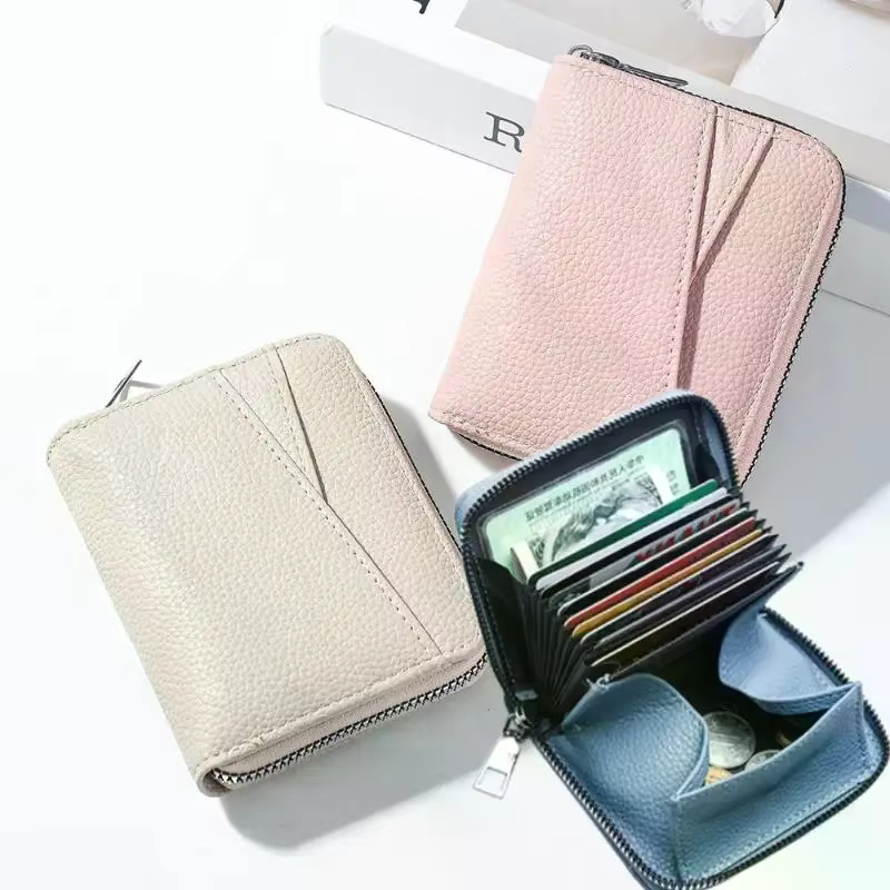 Portefeuille court zippé pour femme