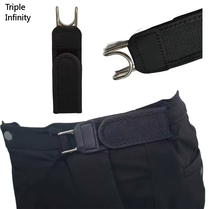 Ceinture invisible pratique 2026 sans boucle, ceinture élastique noire en velcro avec crochet métallique, ceinture extensible pour pantalon de travail en extérieur