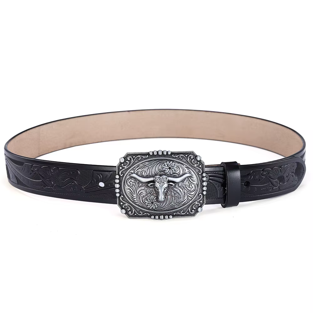 Ceinture occidentale à boucle Big Bull pour hommes
