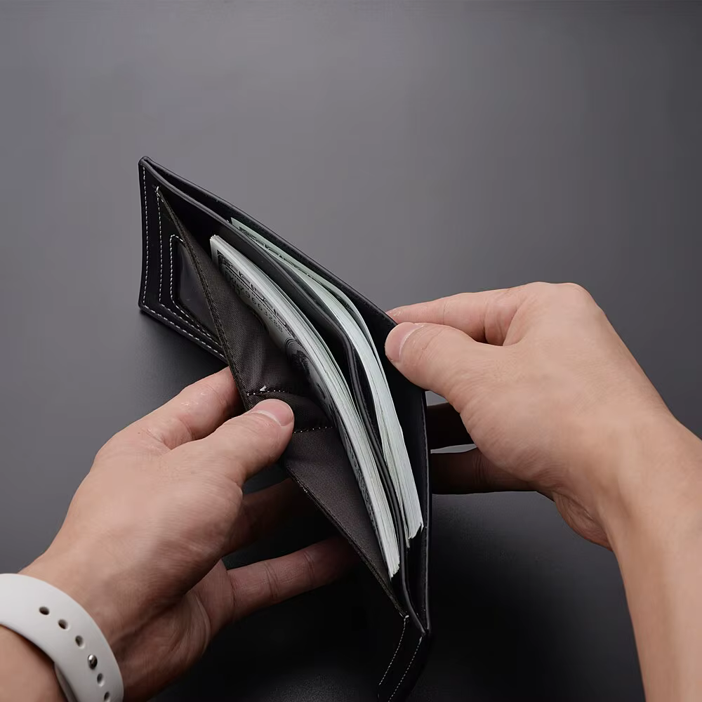 Pu Cuir Hommes Portefeuille Court Style Mince Pliant Jeunes