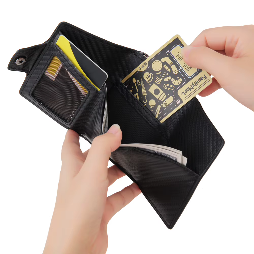 DIENQI — Porte-cartes en fibre de carbone pour les hommes