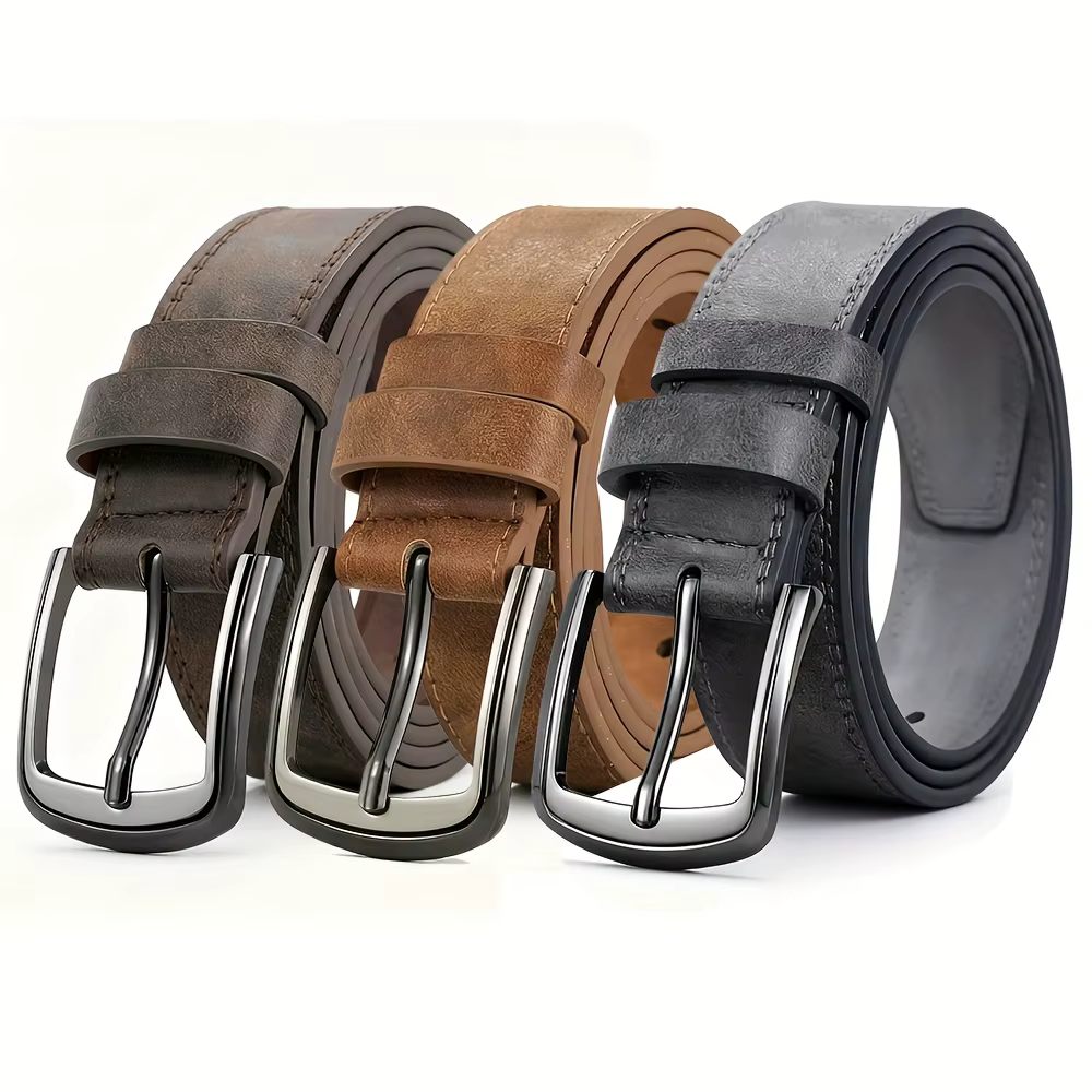 Ceinture décontractée de créateur pour hommes avec boucle à aiguille en métal